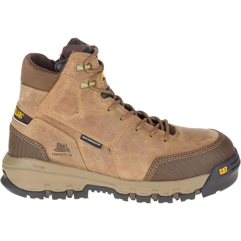 Caterpillar Boots South Africa - Cat Men's Device Waterproof Ct Work Boots Dark Beige DJ5630182